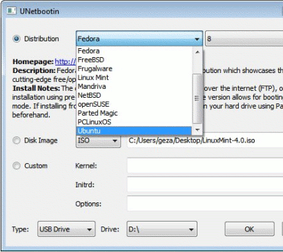 UNetbootin: Установка Linux с USB без CD