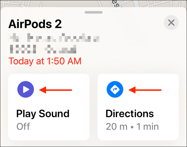 Поиск потерянных AirPods в Локаторе