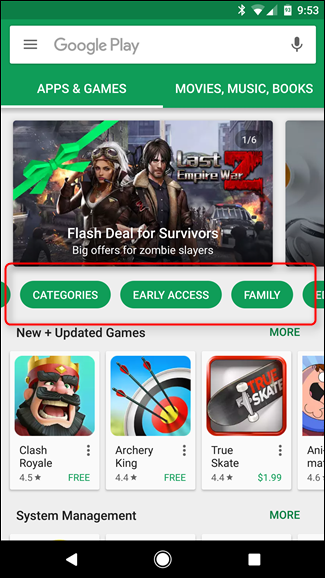 Кнопка ключевого слова «Ранний доступ» в Play Store