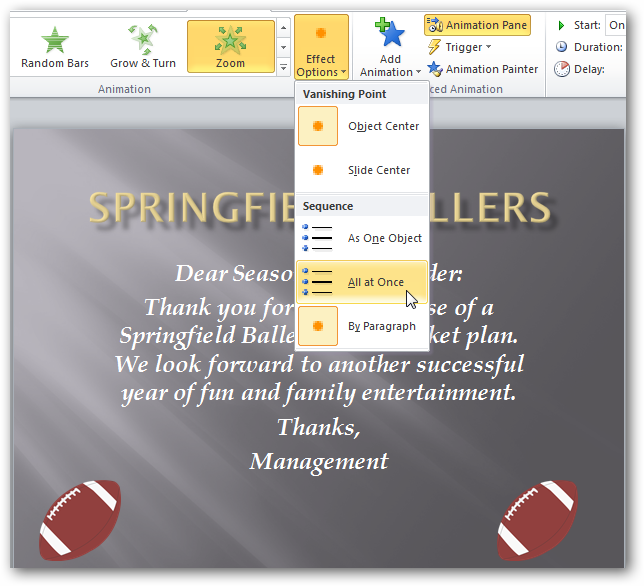 Параметры последовательности появления текста