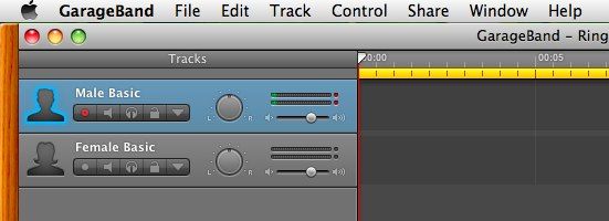 Дорожки для записи голоса в GarageBand