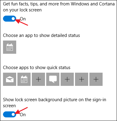 Отключение подсказок и фактов от Windows на экране блокировки
