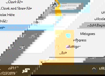 Добавление получателей через интерфейс Cloak