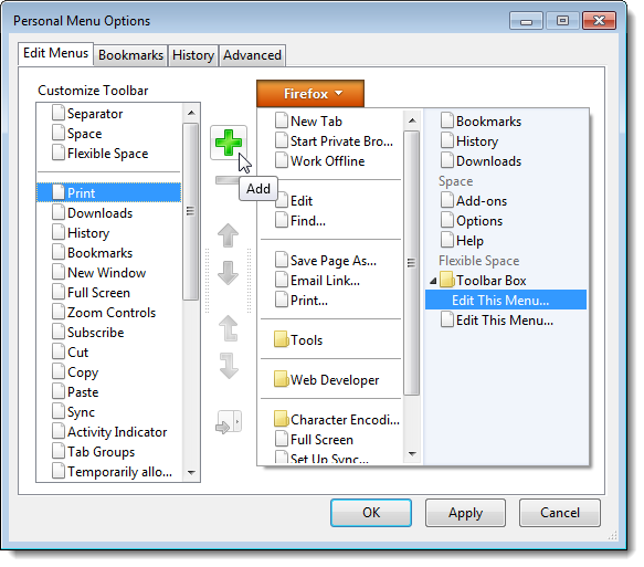 Добавление кнопки в Toolbar Box