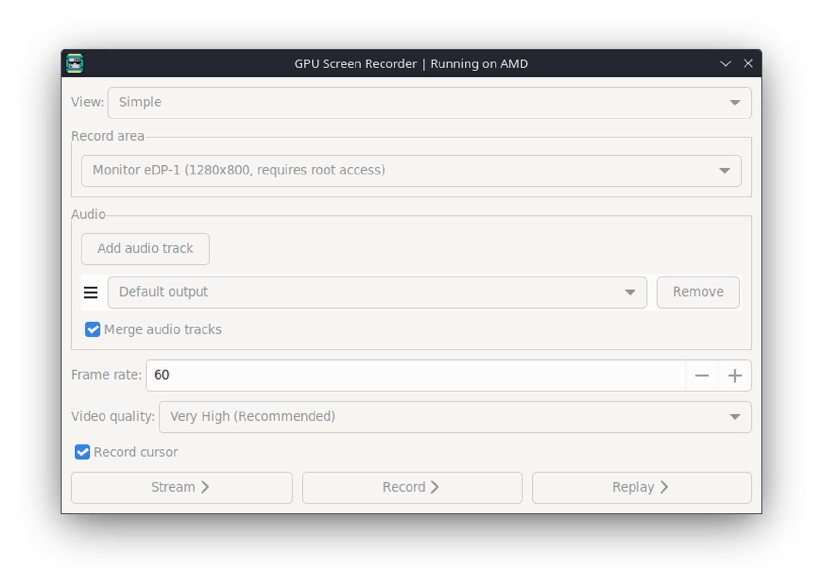 Приложение GPU Screen Recorder на Steam Deck