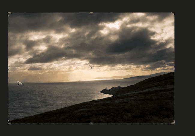 пример выравнивания горизонта в редакторе