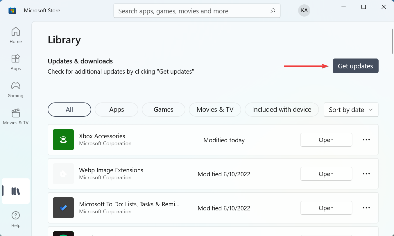 Проверка обновлений в магазине