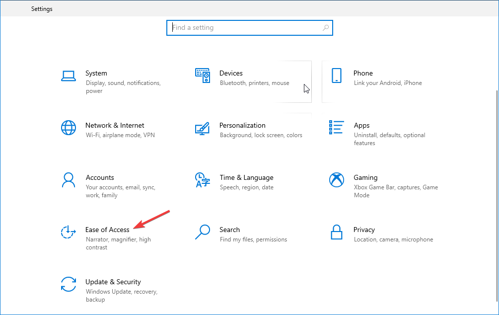 Параметры специальных возможностей в Windows 10