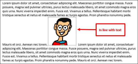 Иллюстрация: изображение в строке с текстом