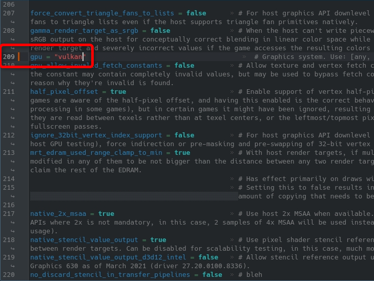 Change the GPU option from any to Vulkan in the Xenia-Canary.config.toml file.