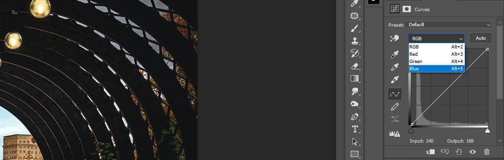 Шаг 16: выбираем синий канал