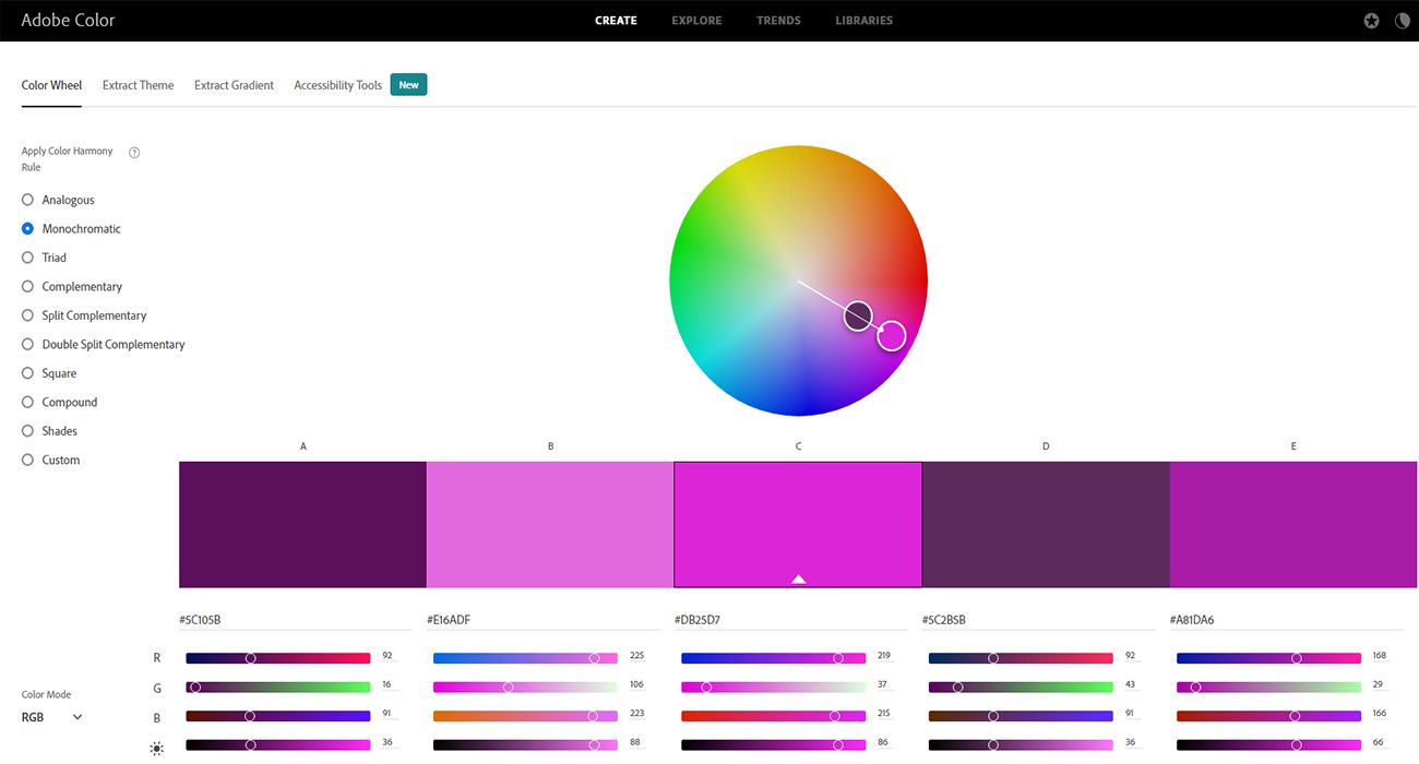 Метод монохромного подбора цветов
