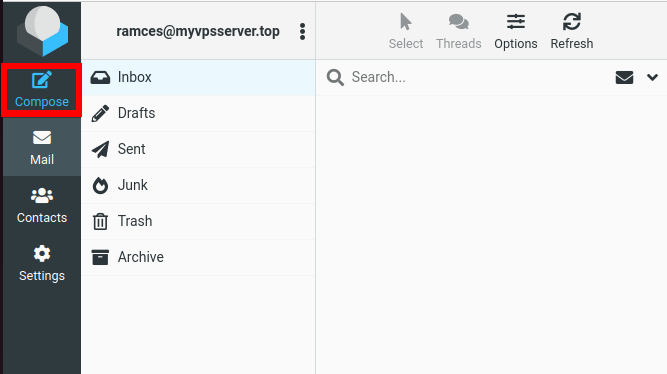Скриншот веб‑клиента почты с кнопкой создания нового письма.