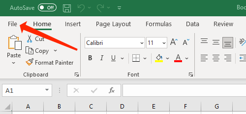 Нажмите Создать в левой панели Excel