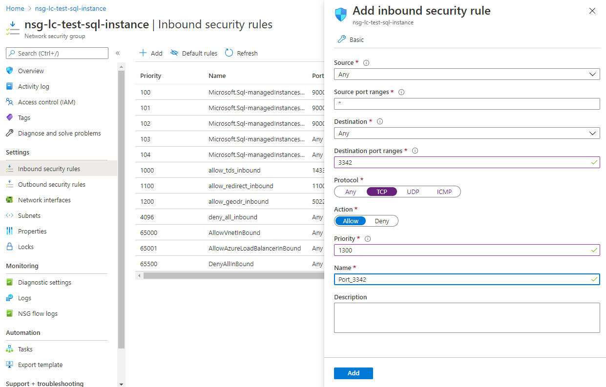 Создайте правило брандмауэра и нажмите
