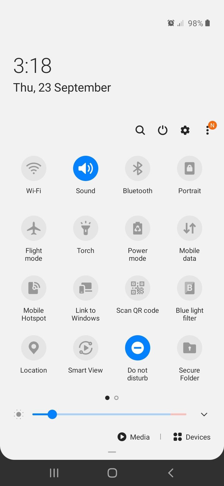 Панель быстрых настроек Android