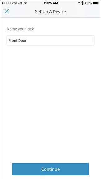 Этап присвоения имени замку в приложении