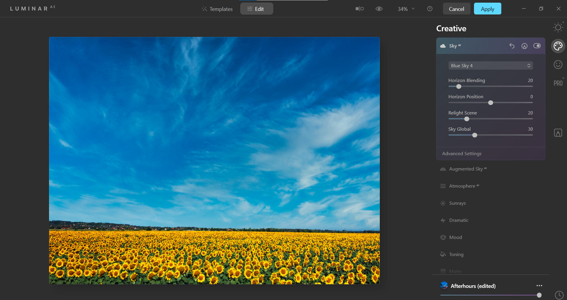 Выбор Blue Sky 4 — скриншот