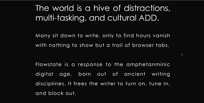 Приложение Flowstate: крупный шрифт и минималистичный интерфейс для непрерывного письма