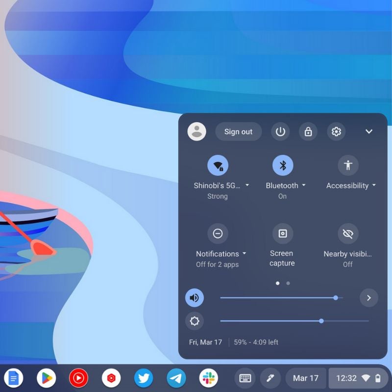ярлык настроек ChromeOS