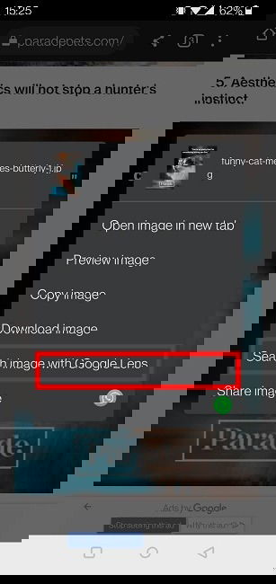 Perform Reverse Image Search Android Chrome Search Lens