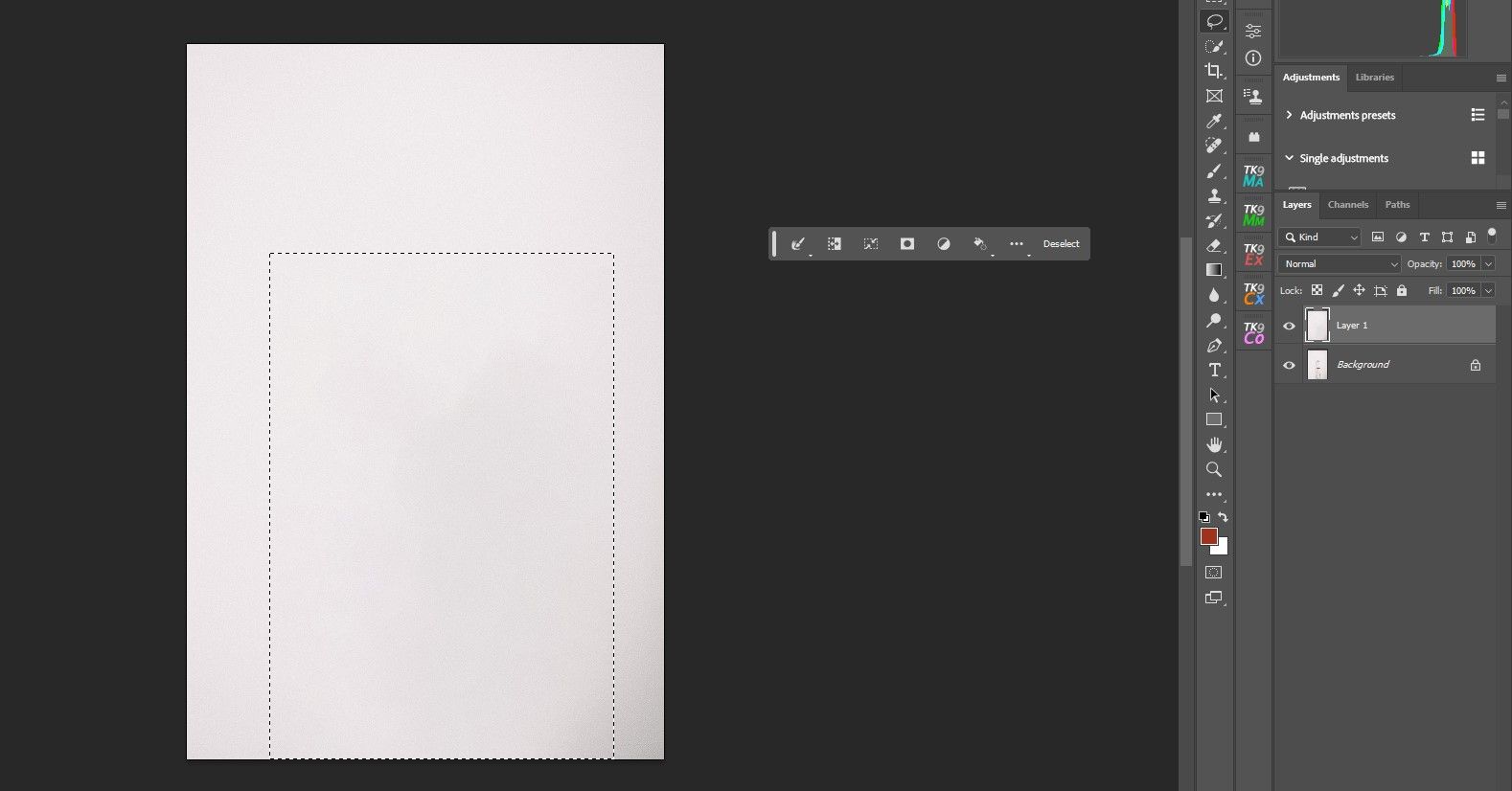Шаг 5: снятие выделения после применения Content-Aware Fill