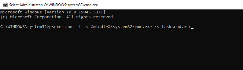 Запуск mmc через PsExec для открытия Планировщика заданий
