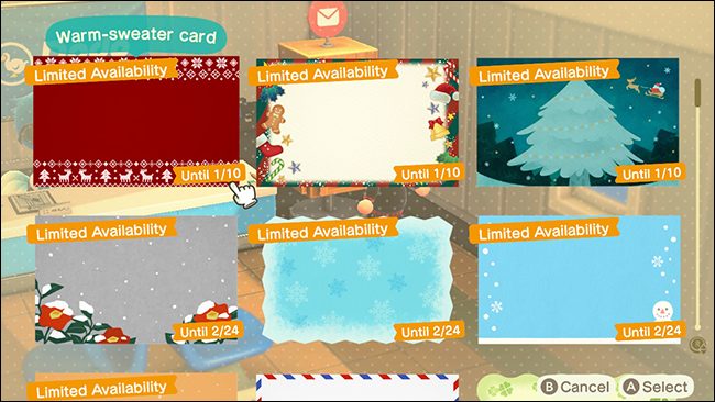 Праздничные открытки и сообщения в ACNH