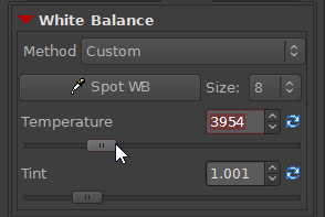 Вкладка Color и управление балансом белого