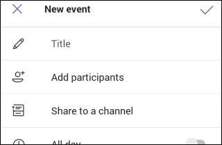 Teams Mobile New Meeting Form