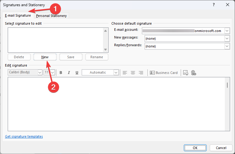 Вкладка «Подпись электронной почты»