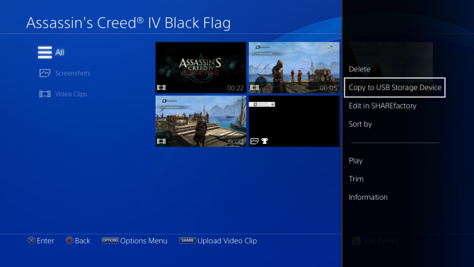 PS4 Copy to USB Storage Device
