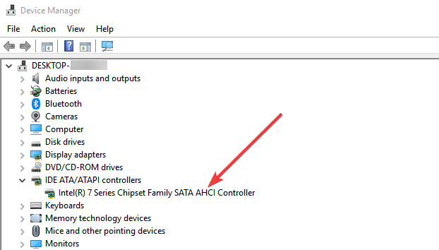 Диспетчер устройств, AHCI
