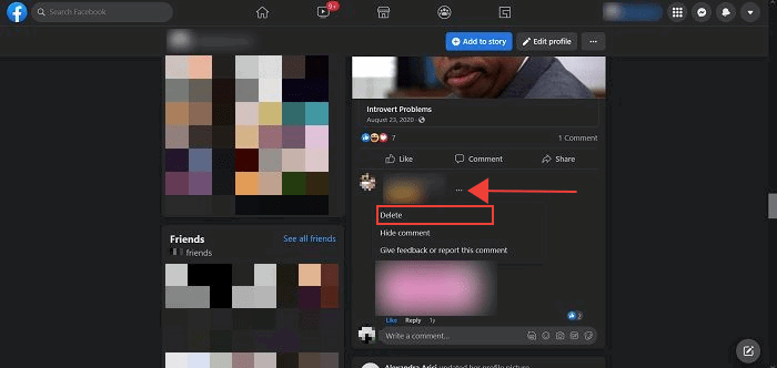 Delete Facebook Comments Desktop From Other People