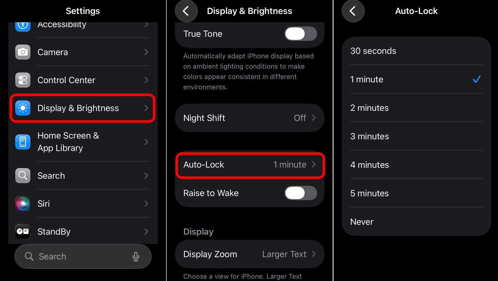 Включить автозаблокировку в iOS 26