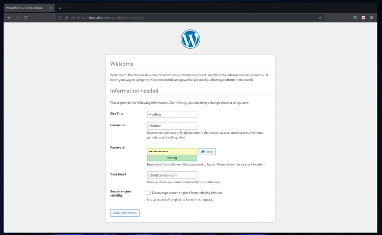 Установка WordPress