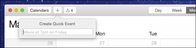 Кнопка добавления нового события в Apple Calendar