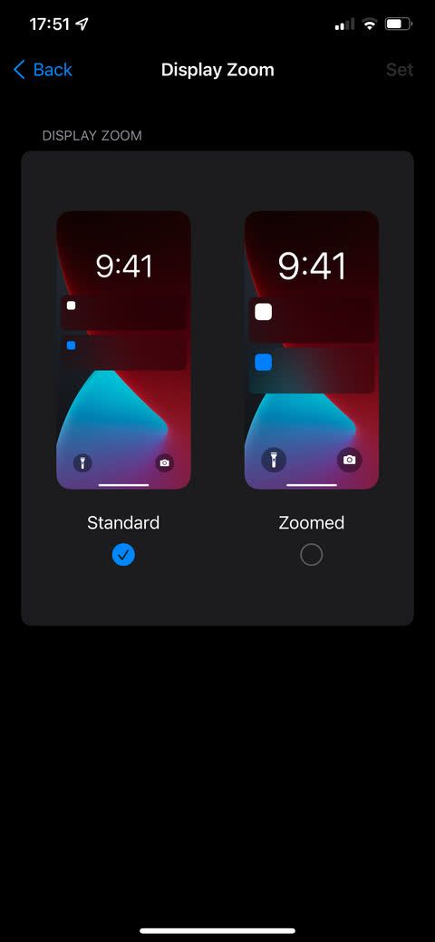 параметры масштабирования экрана iPhone