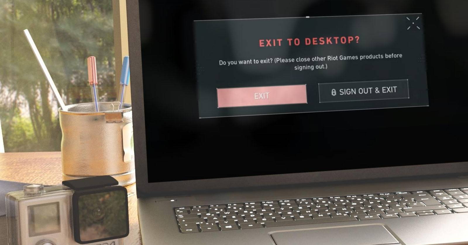 Экран ноутбука с ошибкой при выходе из Valorant