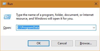 Содержимое папки ProgramData с папками приложений