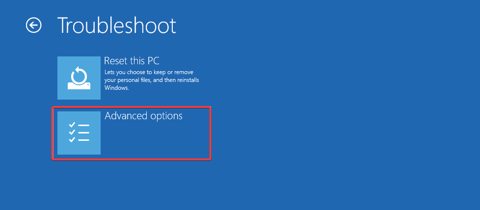 Экран Дополнительные параметры