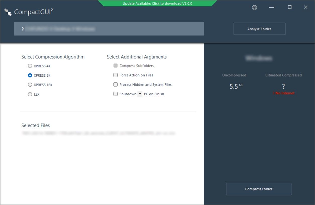 экран сжатия папки и результаты