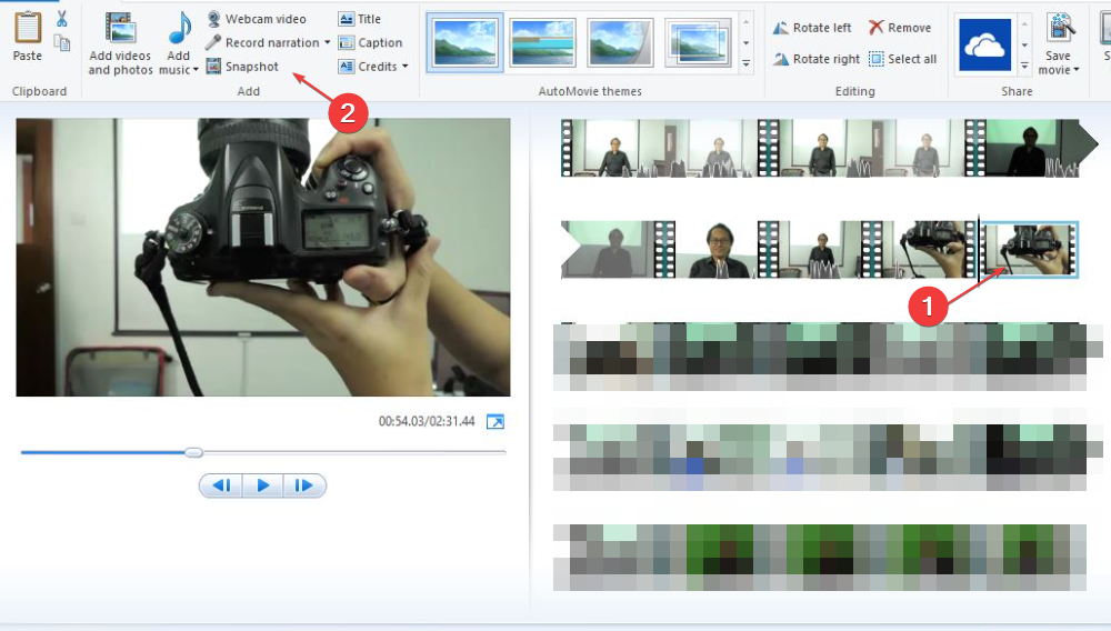 Сохранение кадра через Snapshot