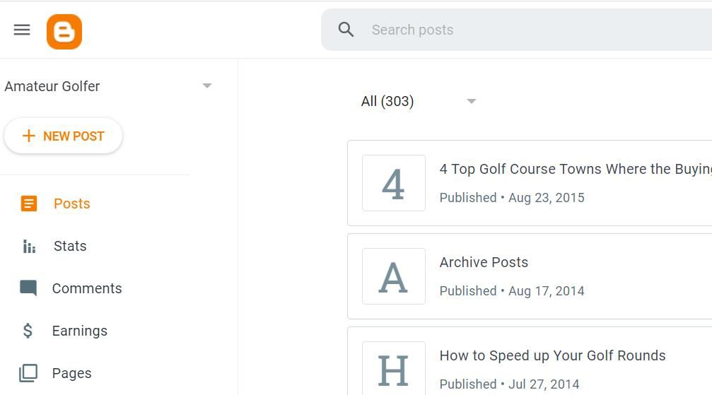 Кнопка + Новая запись в интерфейсе Blogger