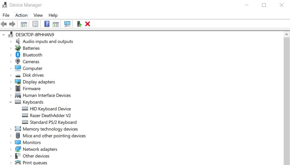 Раздел Клавиатуры в Диспетчере устройств