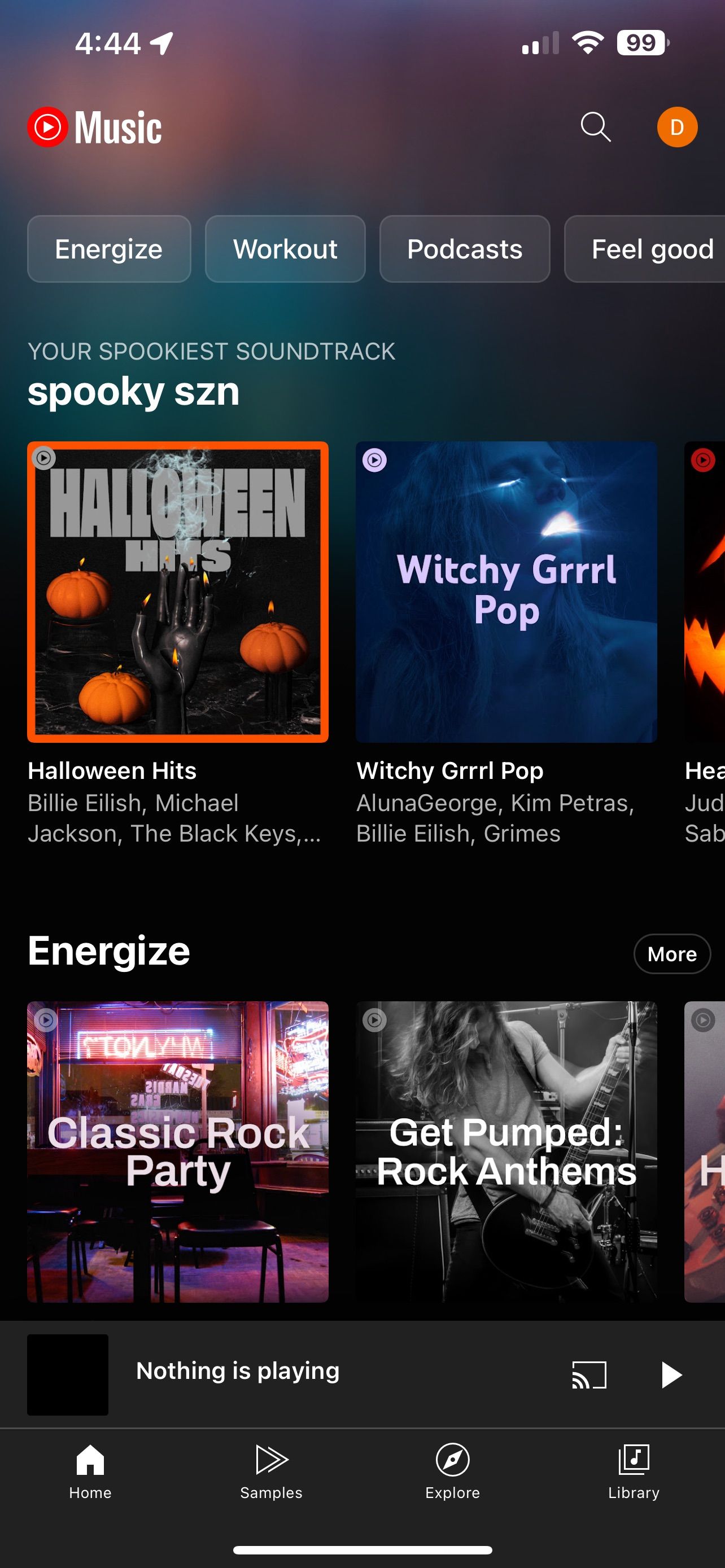 YouTube Music iOS App Home Screen
