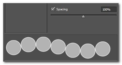 Пример: изменение интервала кисти для распределения точек