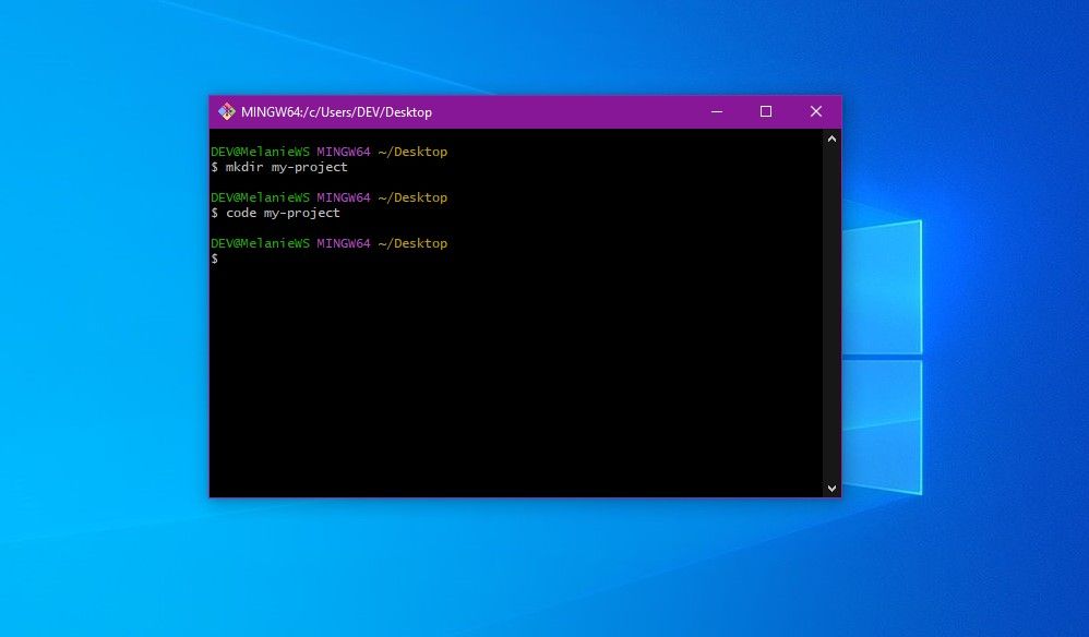 Окно Git Bash с командами на фоне рабочего стола Windows