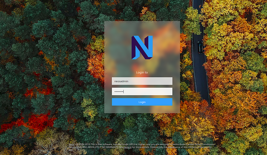 Страница входа Neos