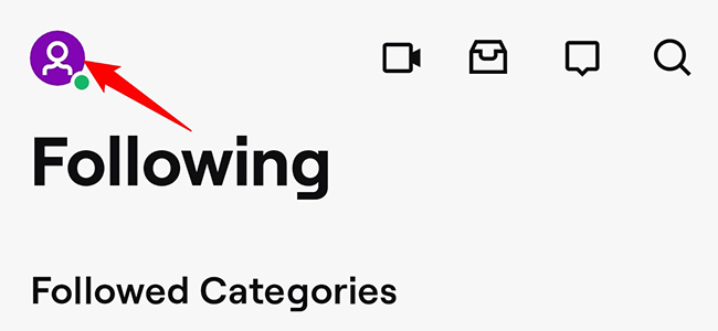 Иконка профиля в мобильном приложении Twitch